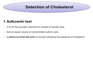 کلسترول در ازمایش salkowski یه چه صورتی تشخیص داده می شود ؟