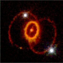 شکل 1-SN 1987 A – آخرین ابرنواختری که توسط بشر با چشم غیرمسلح رصد شد